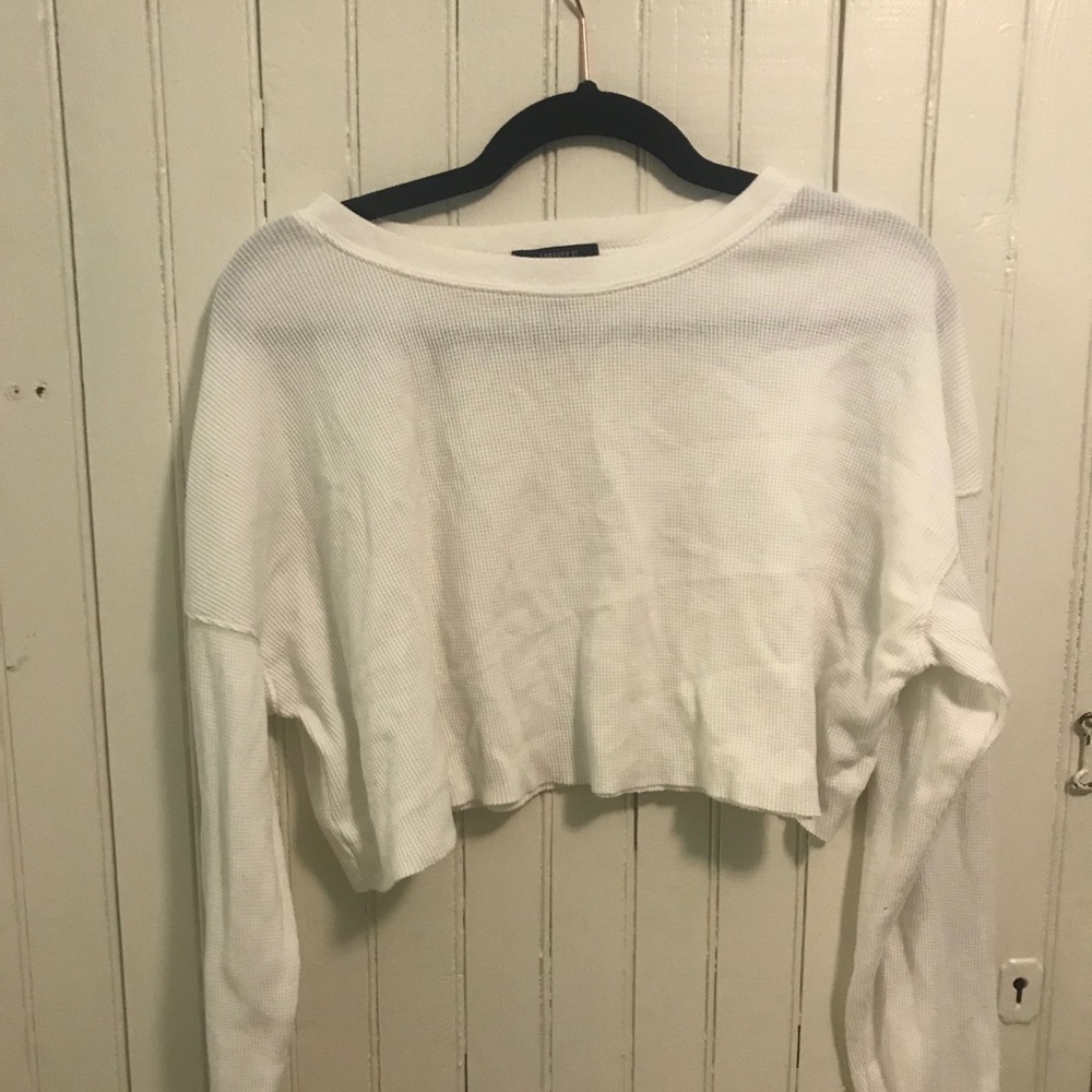 White Thermal Crop Top